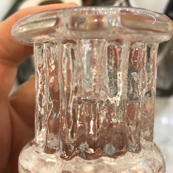 Set of 2 KOSTA BODA RURIK Scandinavian Clear Ice Glass Candlestick holders - Picture 11 of 15